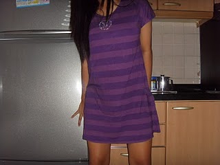 Mango Purple Striped Dress (Retailed at $60). Worn once only. Super comfy and has two side pockets which you can put your cellphone and etc. Fit from UK6-Small UK12. THE BEST PART? QYOP AT ray_0405@hotmail.com