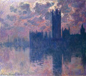 El Parlamento de Londres durante el ocaso