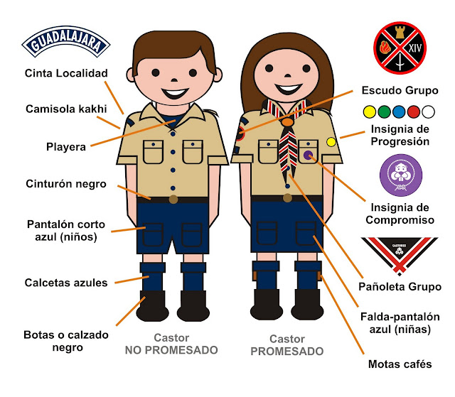 Colonia de Castores Grupo Scout XIV Provincia Jalisco Uniforme Colonia de Castores Grupo Scout XIV Provincia Jalisco Uniforme