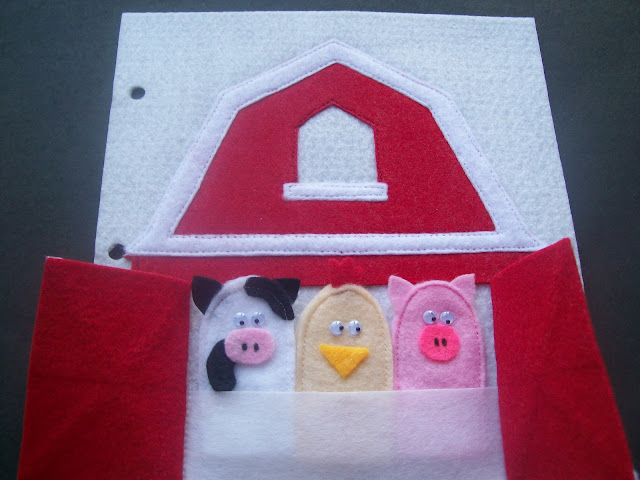 Homemade Quiet Book - Free Templates. Barn Page.