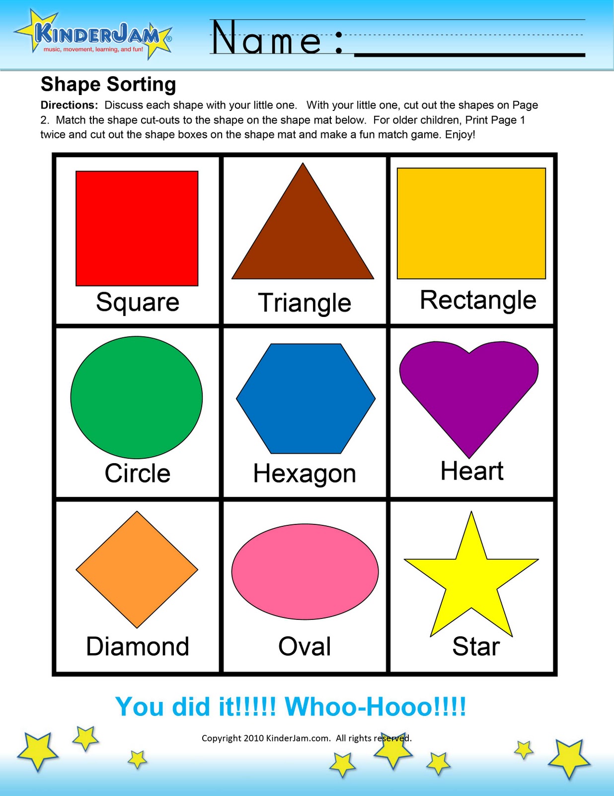 Shape sorting activity