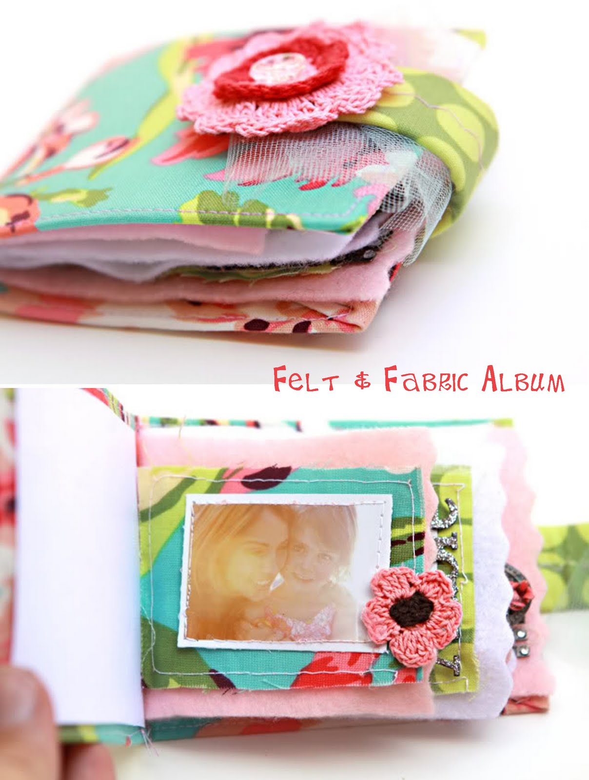 roses and pansies DIY Felt & Fabric Album
