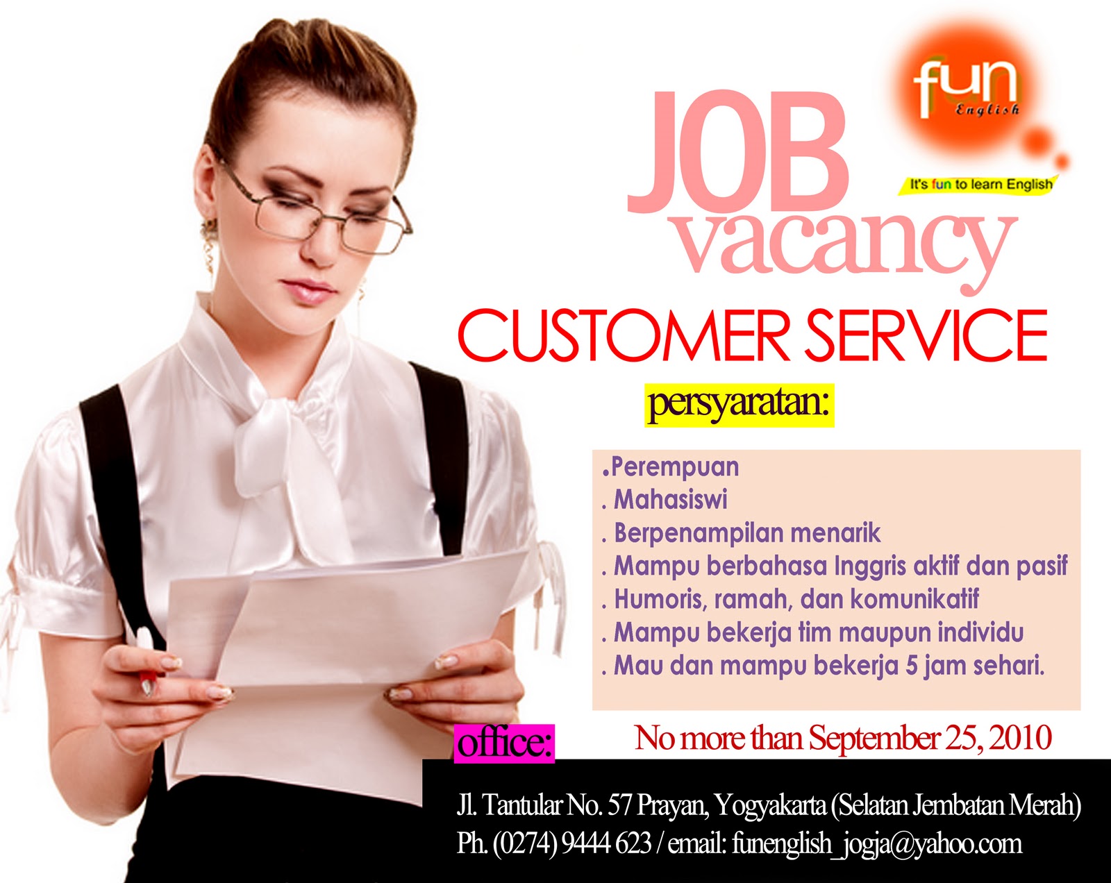 Fun English Lowongan Kerja Customer Service Part Time fun-english-lowongan-kerja-customer-service-part-time
