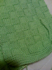 my green basket weave scarf