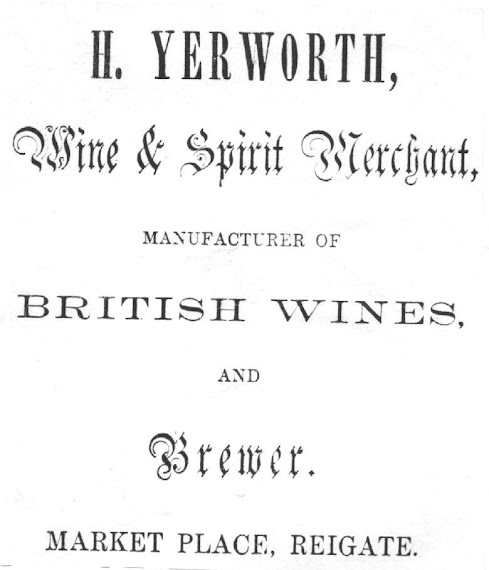 Advertisment, taken from Palgrave's handbook to Reigate, 1860