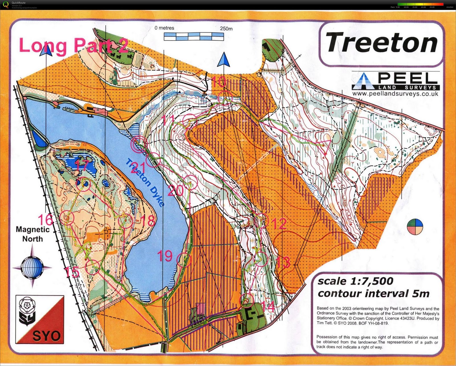 Orientēšanās kartes Treeton (Sheffield)