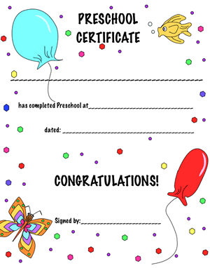 printable kindergarten graduation certificate