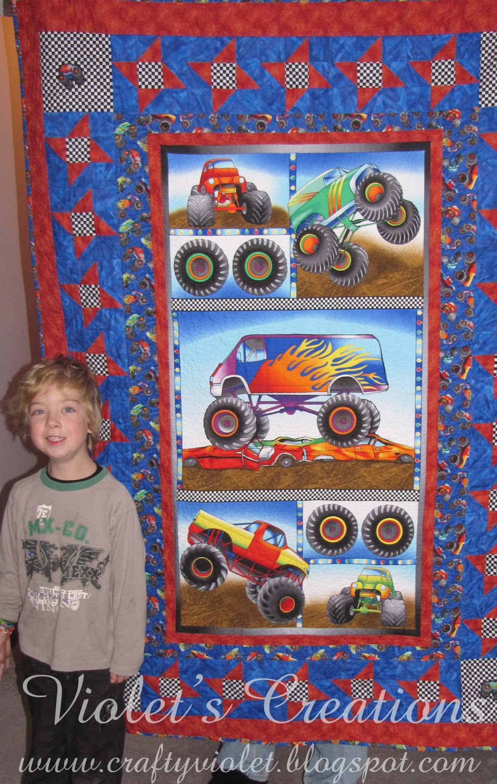 Crafty Violet's Chaos Monster Truck Quilts