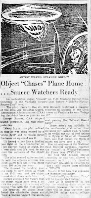 Object Chases Plane Home - The Dayton Journal Herald 6-25-1954