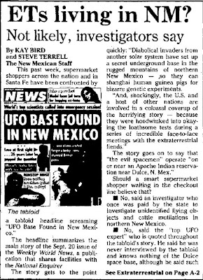 ETs Living in New Mexico Not Likely Investigators Say (A) - Santa Fe New Mexican 9-11-1988