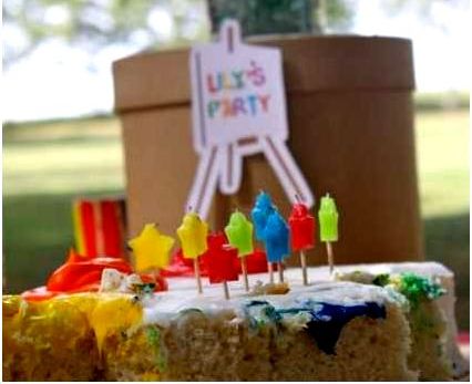 A Colorful Rainbow Art Birthday Party - BirdsParty.com