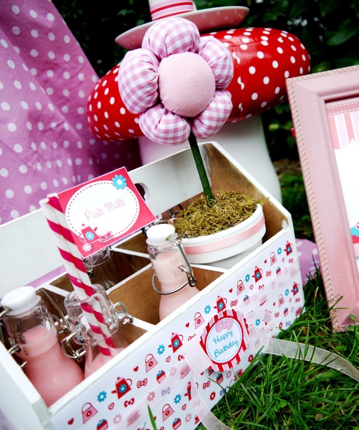 Pink and Aqua Tea Party Ideas & Printables - BirdsParty.com