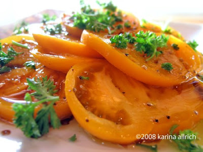 Easy, Fresh and Fast Yellow Tomato Salad