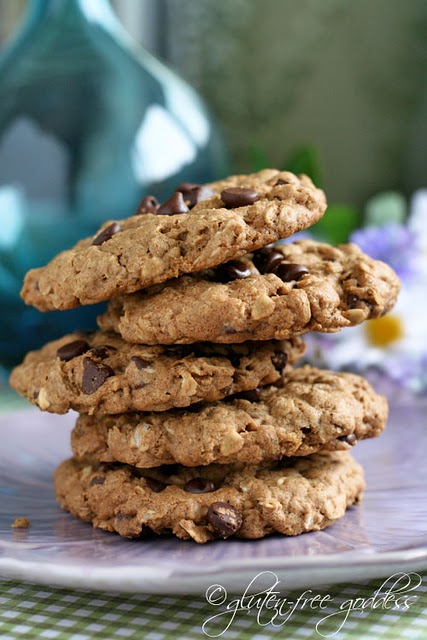 Gluten free chocolate chip oatmeal cookies with certified gluten free oats