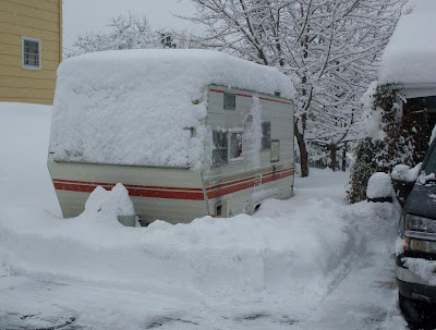 snowstorm buried our camping trailer