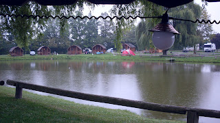 pond and cabins from under the awning, KOA Cdga [c]2008 jcb