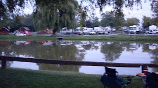 early evening at KOA campground by the pond