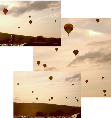 hot air balloons fill the sky northwest of Dansville NY