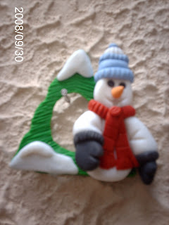 Porcelana Fría: Arbol con muñeco de nieve (miniatura)