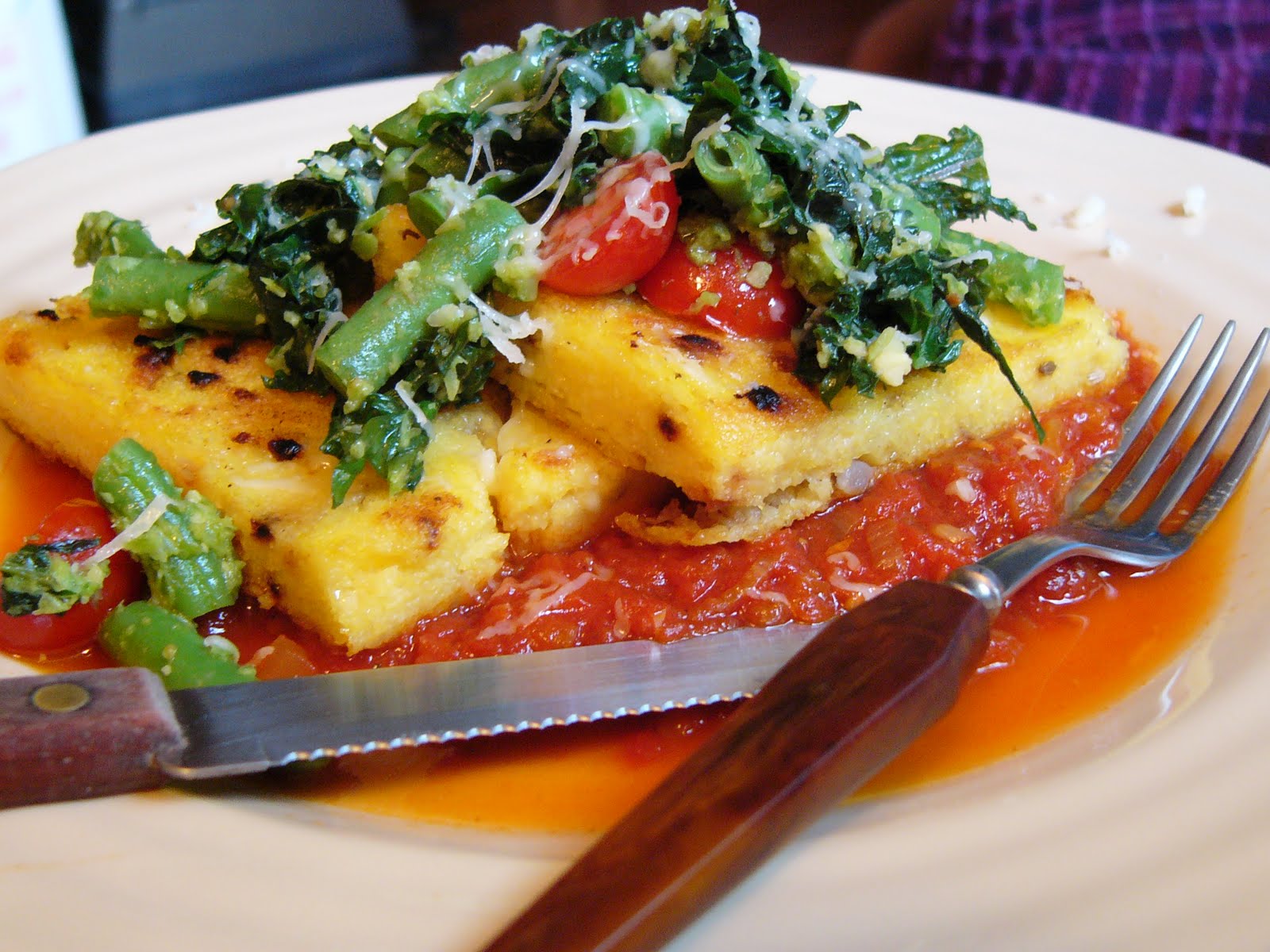 Audrey Needs More Wooden Spoons Polenta Squares with Tomato Sauce