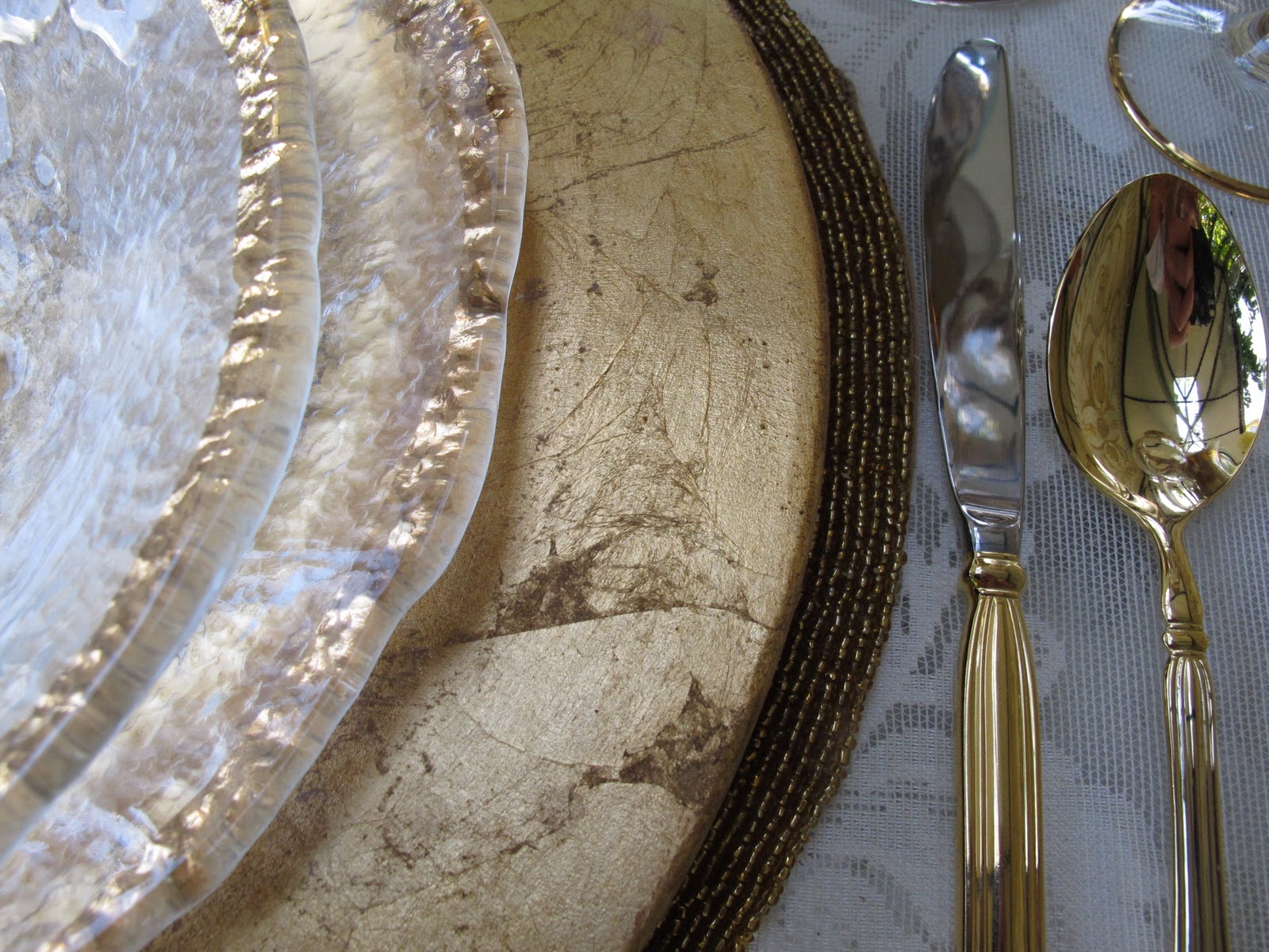 A Florentine Gold Table & Tortellini Caesar Salad - Purple Chocolat Home