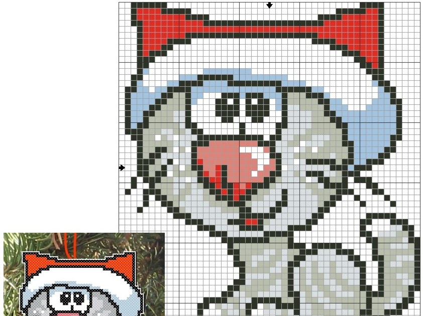Схема котика в шапке. Рисунки по клеткам новый год. Новогодний кот по клеточкам. Новогодняя вышивка крестом схемы.