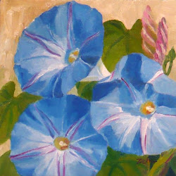 morning glories flowers oil painting paintings watercolor