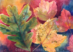leaves autumn painting watercolor paintings oil leaf