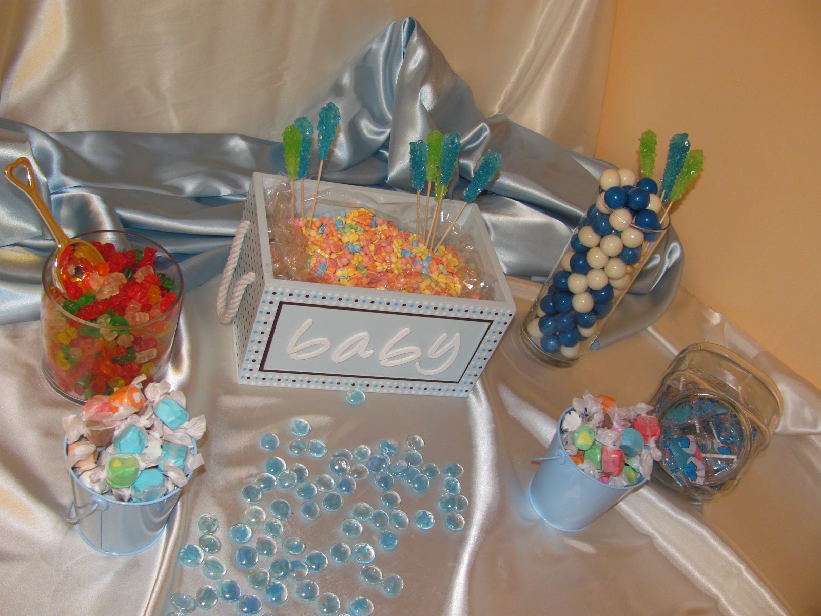 Sweet Buffets Boy Baby Shower Candy Buffet