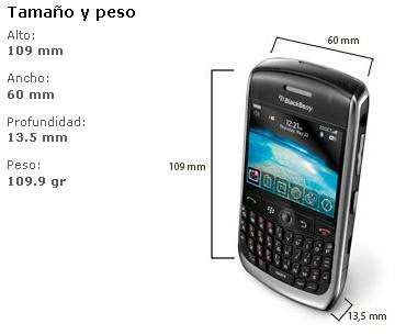 Dimensiones de Blackberry 8900