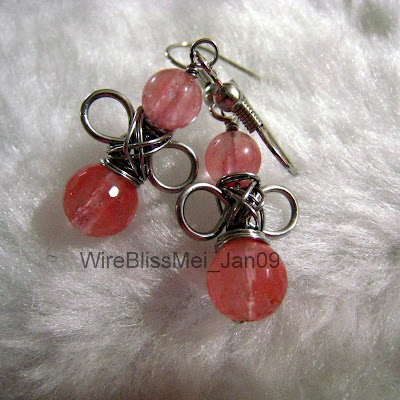 Angelic Earrings - Cherry quartz