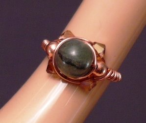 Wire wrapped sparkly ring Sparkly Rings made by Pam of Sunflower Art Glass
