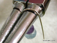 Forming the hook with round nose pliers