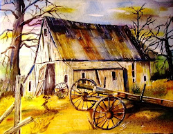watercolor painting barn