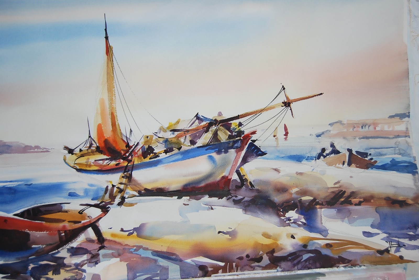 Javier Angel Varela.acuarelas marinas