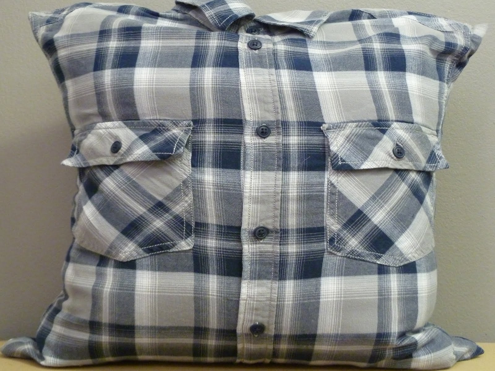 nakedwindow 16x16 mens blue and gray flannel plaid shirt pillow cover