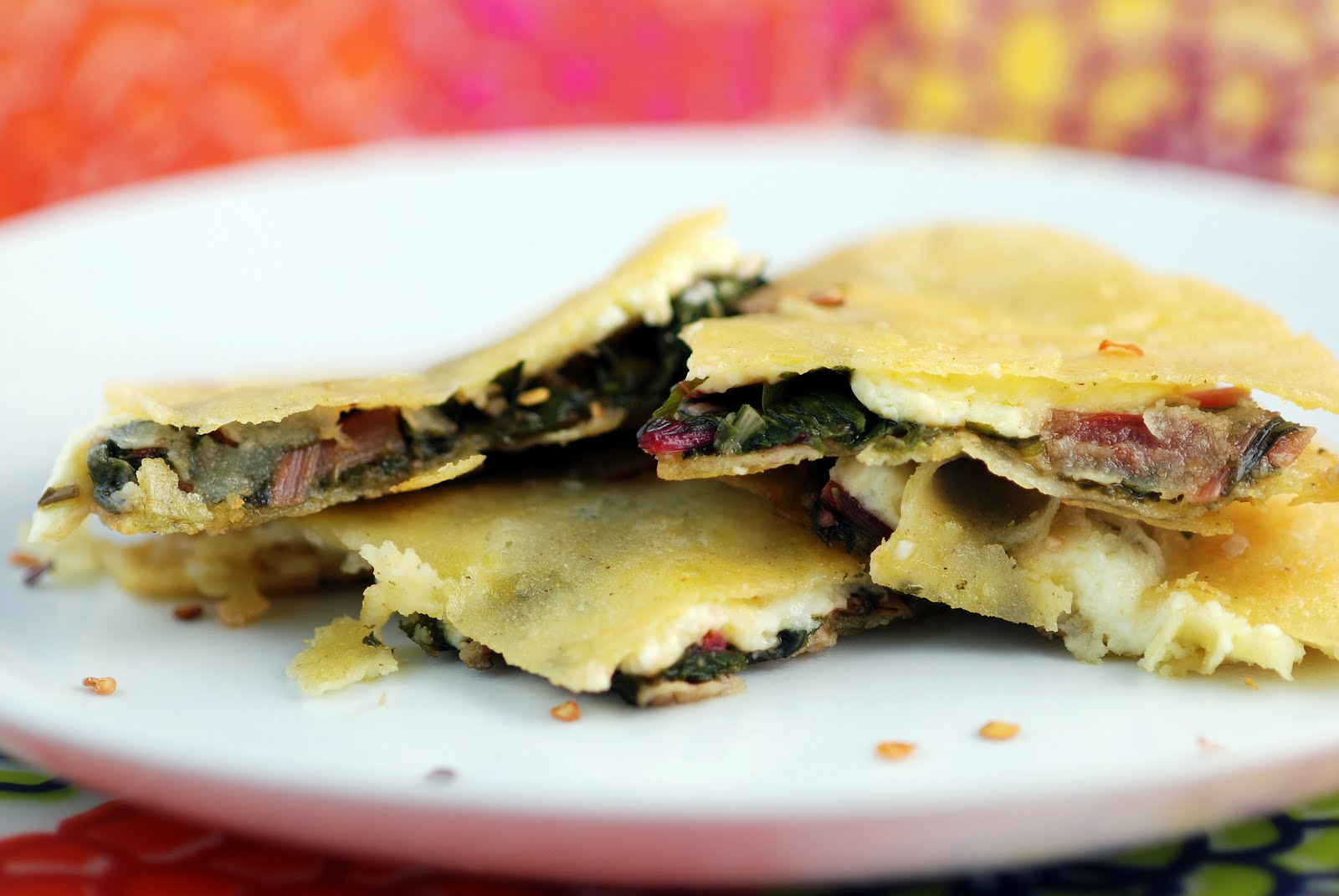 Vegetable Matter Swiss Chard Quesadilla with Queso Fresco and Green Onions