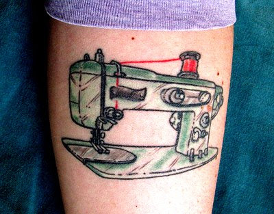 Arm tattoo designs - My sewing machine tattoo design