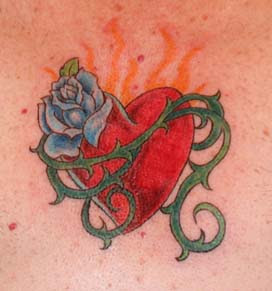 Rose and Heart tattoo images