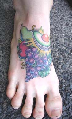 fruit tattoo on foot