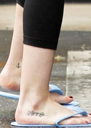 Hilary duff foot and neck tattoo designs