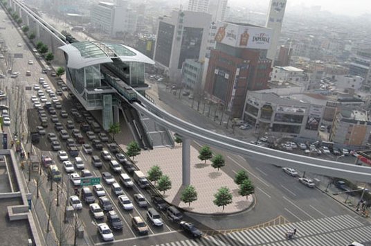 Recreación de una estación del monorraíl de Daegu