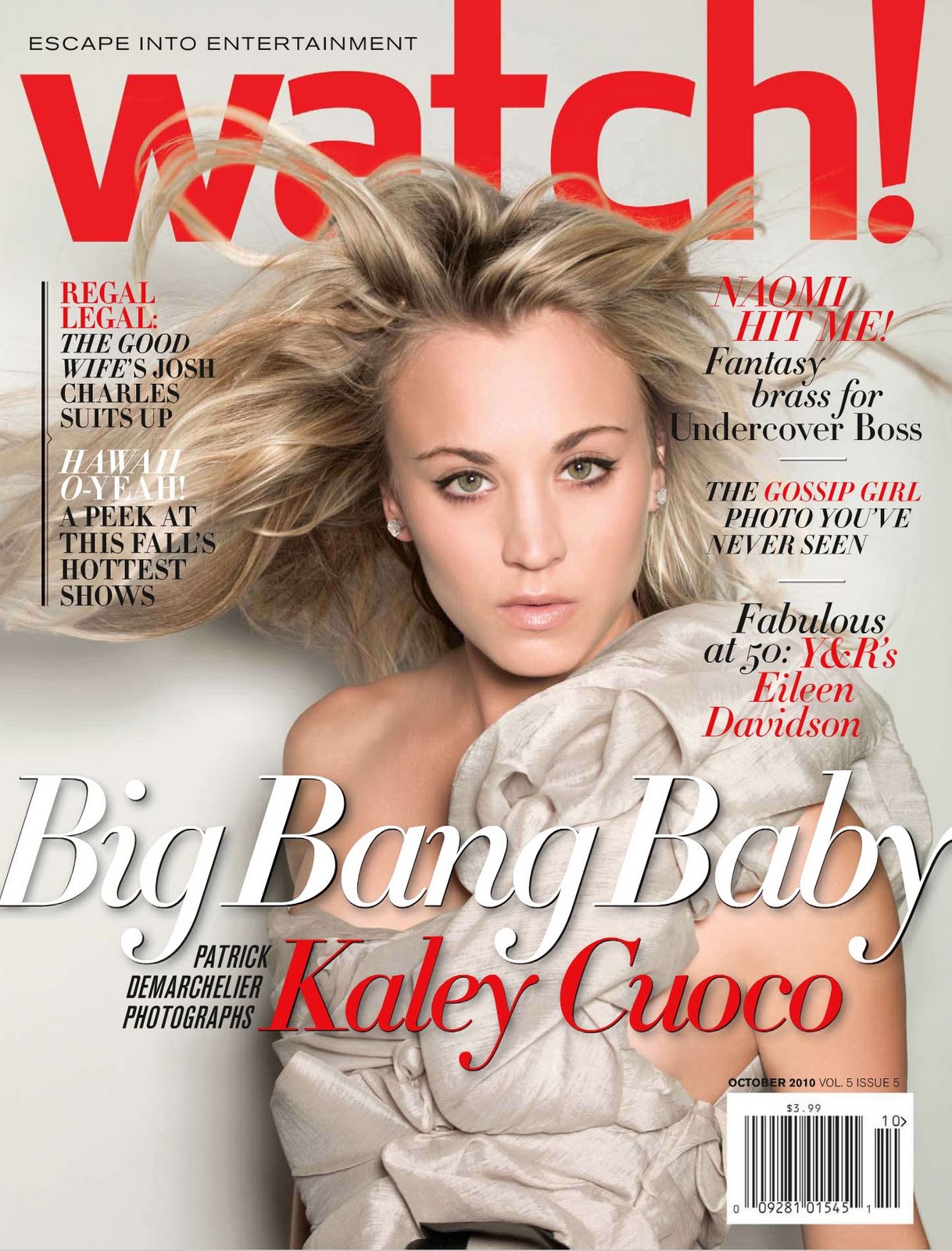 V³ Magazine: Kaley Cuoco - Watch Magazine October 2010