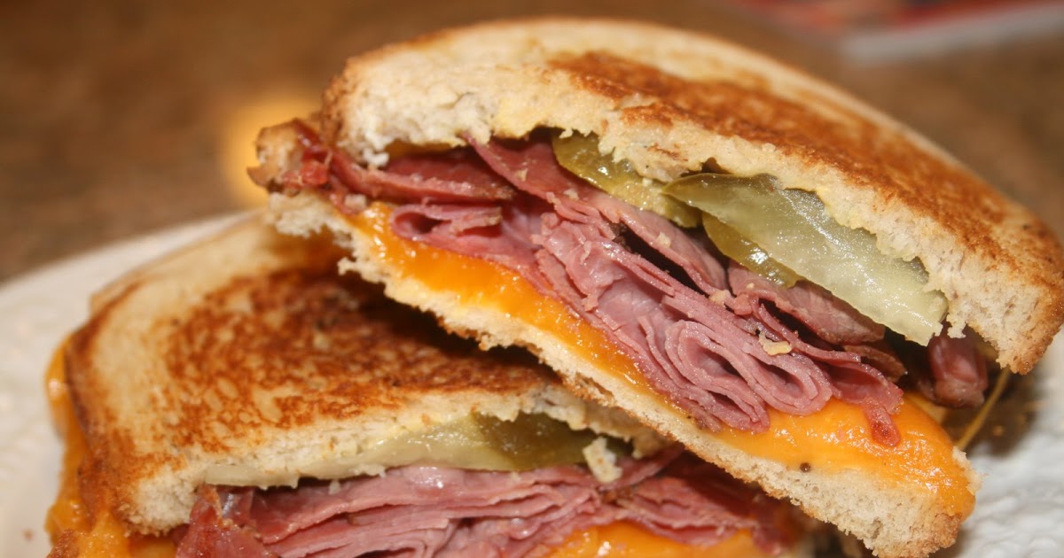 annies home Corned Beef Grilled Cheese on Rye