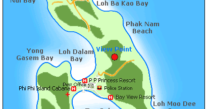Travel Ko Phi Phi: Map of Phi Phi Island