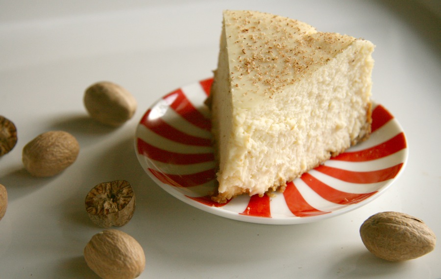 The Dogs Eat the Crumbs Eggnog Cheesecake