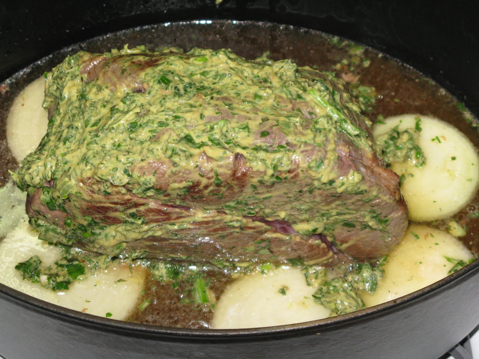 funkiefoodie urban greens in Kitsilano moose roast sliced warm on a bed of greens with orange