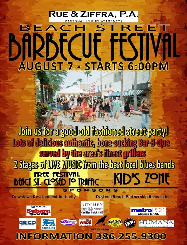 Aquarian Bath Beach Street Barbeque Festival Saturday Night in Daytona