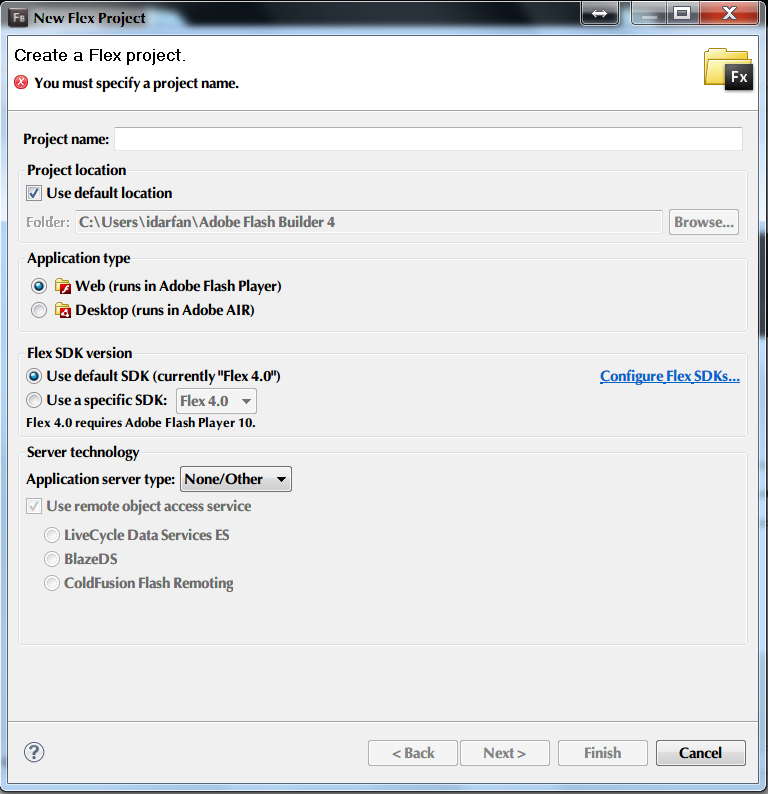 Flash Builder 4 教學 : 初探系列其之一.建立新專案 | Yita電腦調校日誌