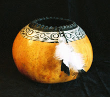 Carved Gourd w/Silver Leaf